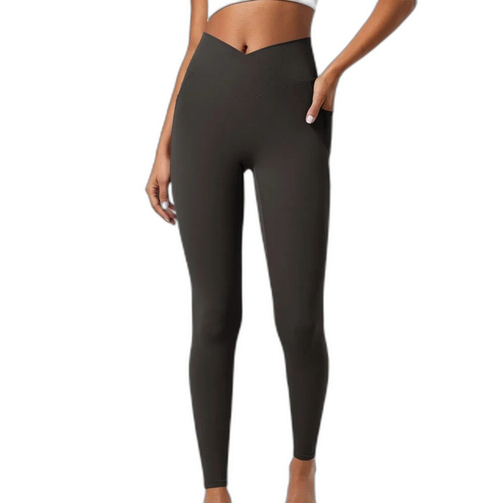 Halara Women's SoftlyZero Crossover Pocket Legging Black Pull On Athleisure XS